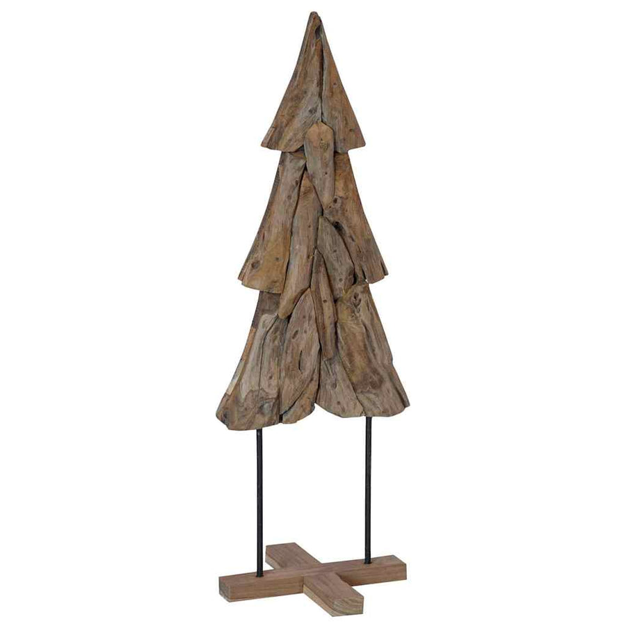 Kerstboom met standaard Bruin 120 cm Massief teakhout