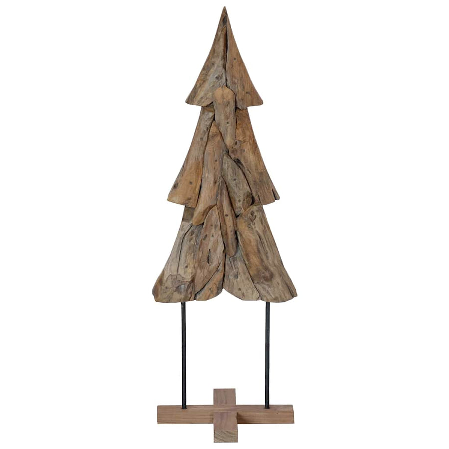 Kerstboom met standaard Bruin 120 cm Massief teakhout