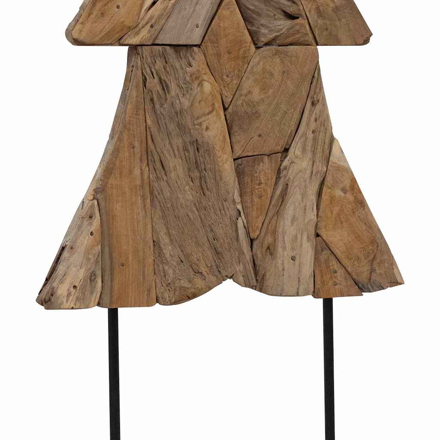 Kerstboom met standaard Bruin 150 cm Massief teakhout