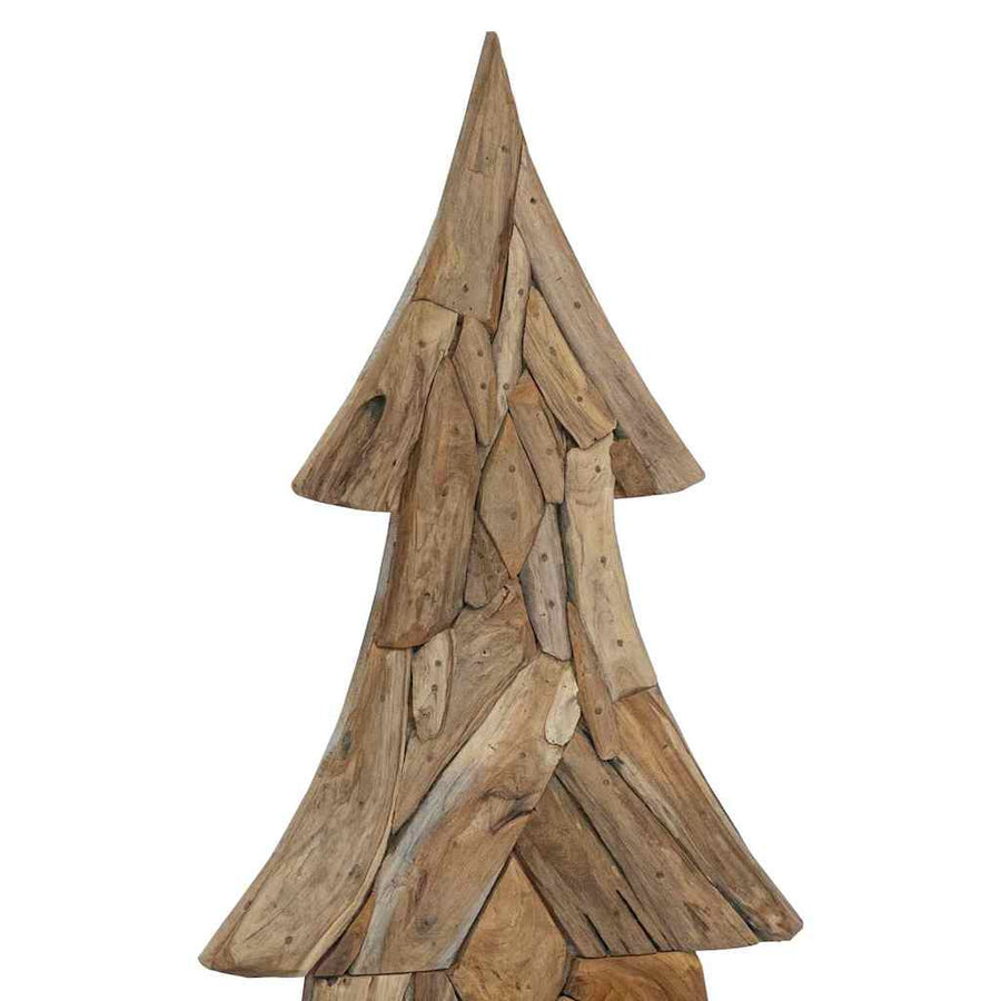 Kerstboom met standaard Bruin 180 cm Massief teakhout