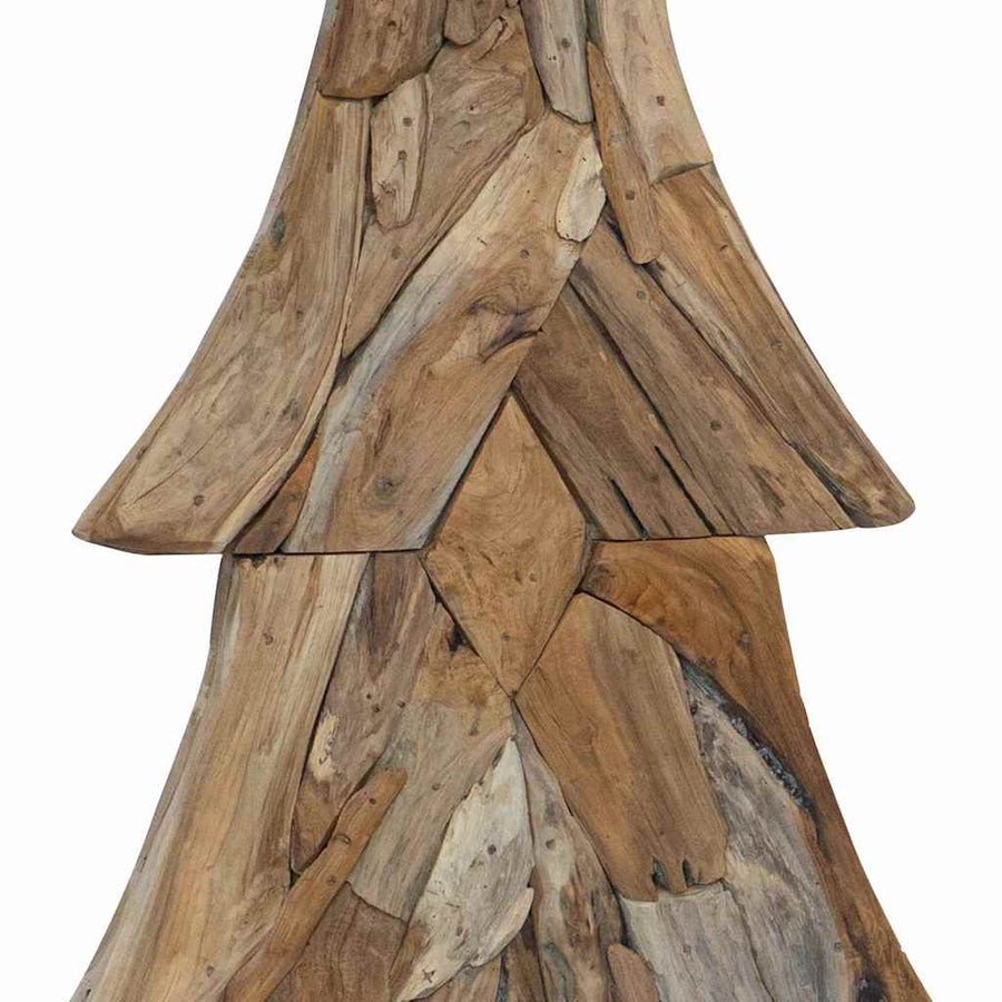 Kerstboom met standaard Bruin 180 cm Massief teakhout