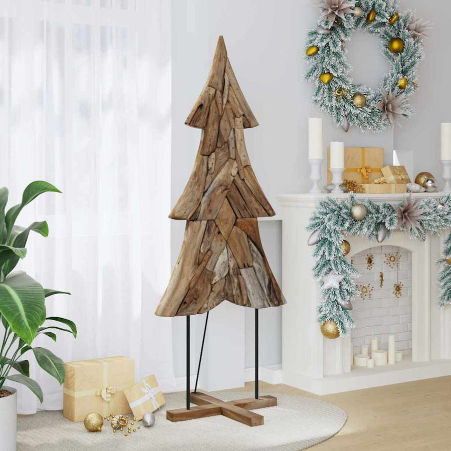 Kerstboom met standaard Bruin 180 cm Massief teakhout