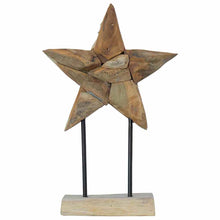 Kerstster Bruin 30 x 5 x 45 cm Massief Teakhout