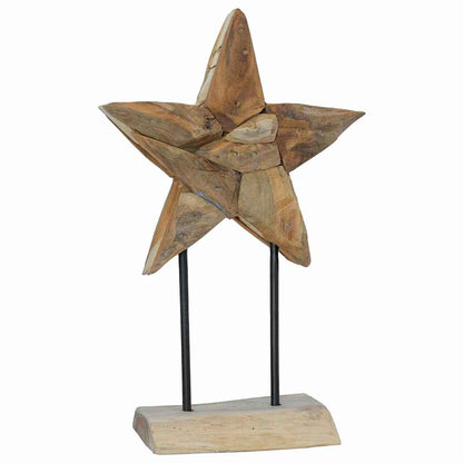 Kerstster Bruin 30 x 5 x 45 cm Massief Teakhout