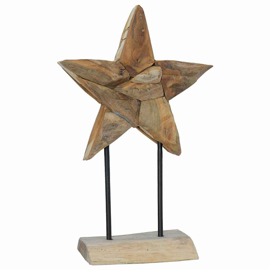 Kerstster Bruin 30 x 5 x 45 cm Massief Teakhout