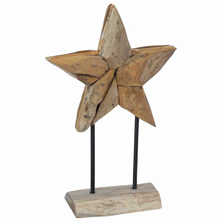 Kerstster Bruin 30 x 5 x 45 cm Massief Teakhout