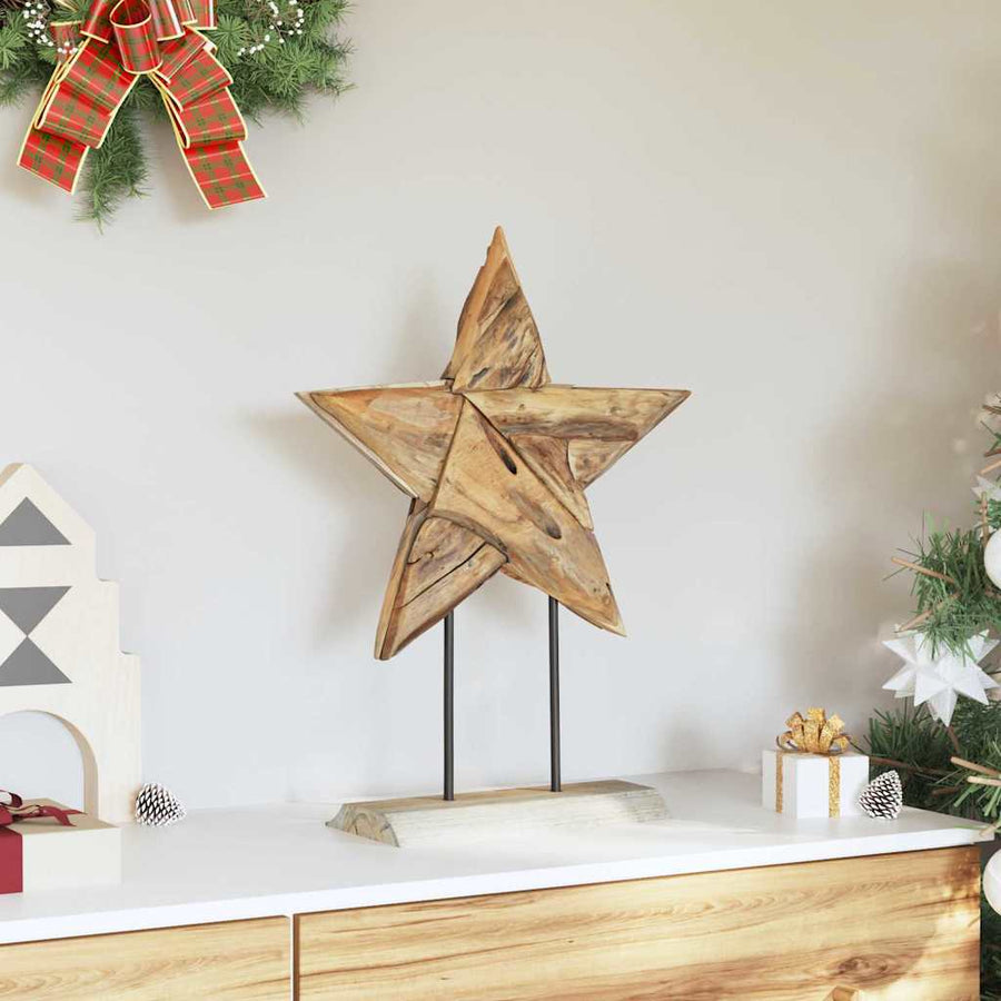 Kerstster Bruin 45 x 5 x 60 cm Massief Teakhout