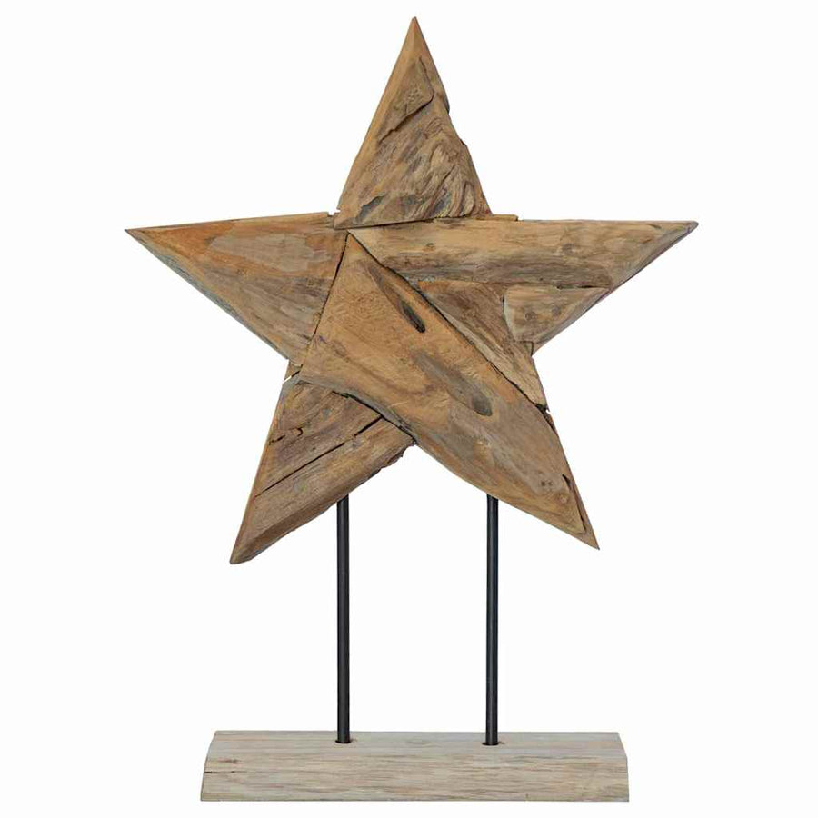 Kerstster Bruin 45 x 5 x 60 cm Massief Teakhout