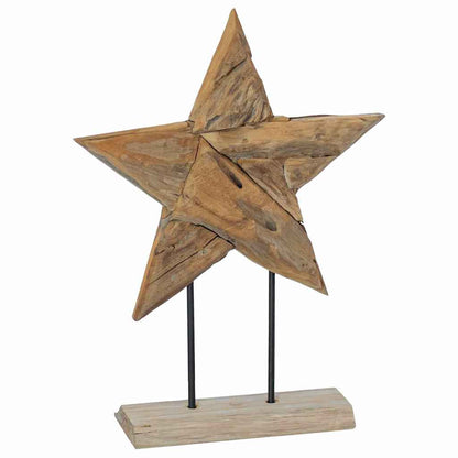 Kerstster Bruin 45 x 5 x 60 cm Massief Teakhout