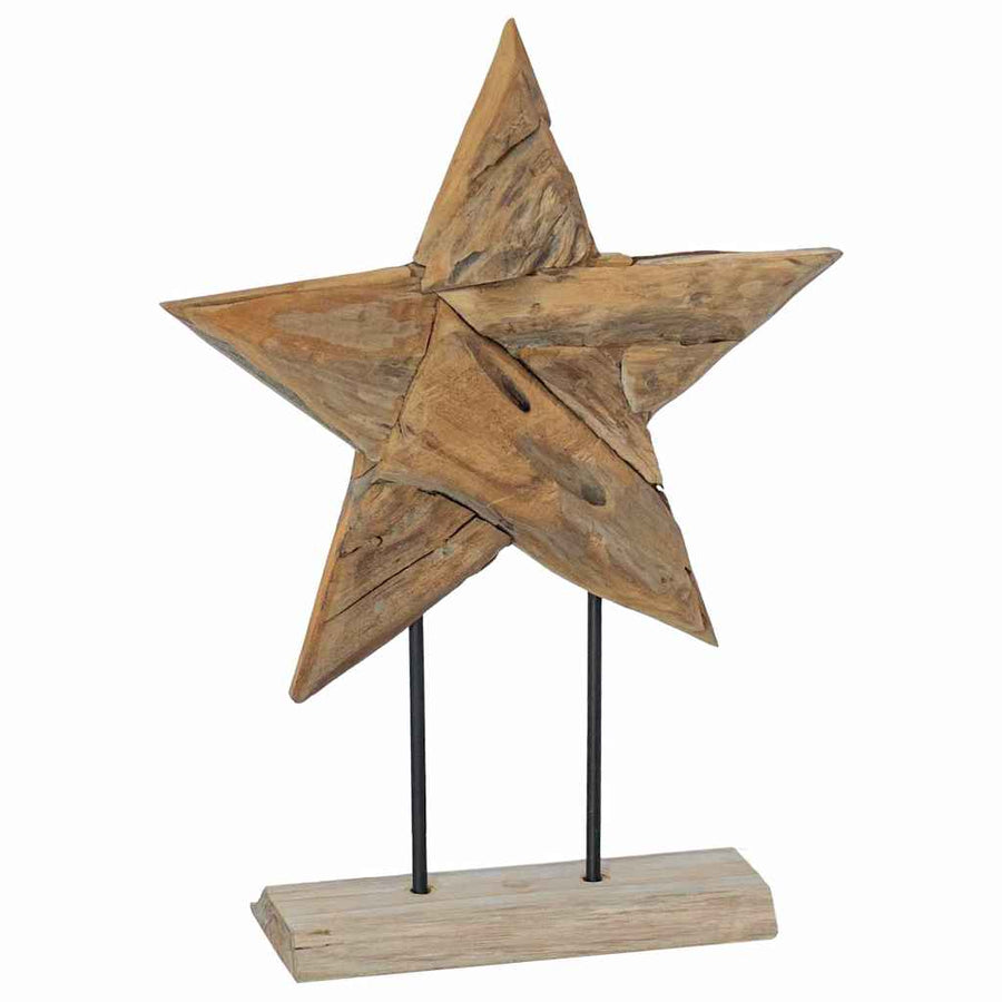 Kerstster Bruin 45 x 5 x 60 cm Massief Teakhout