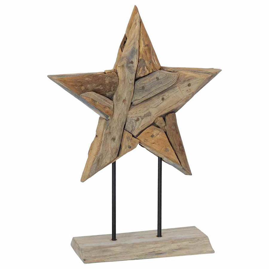 Kerstster Bruin 45 x 5 x 60 cm Massief Teakhout