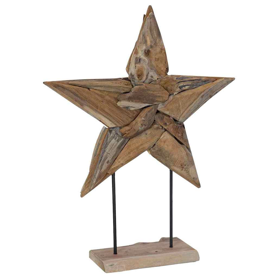 Kerstster Bruin 60 x 5 x 75 cm Massief Teakhout
