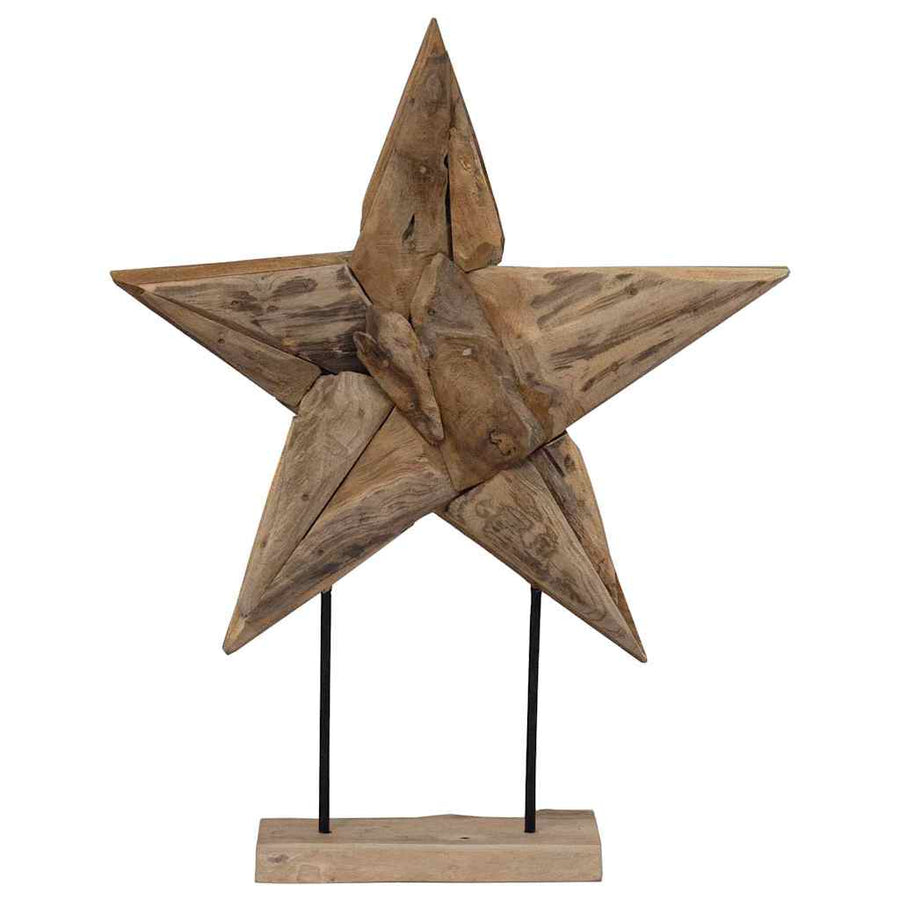Kerstster Bruin 60 x 5 x 75 cm Massief Teakhout