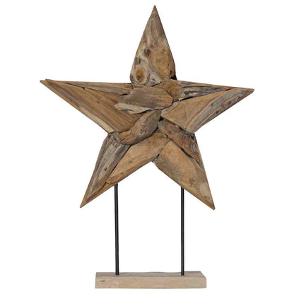 Kerstster Bruin 60 x 5 x 75 cm Massief Teakhout