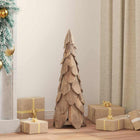Houten kerstboom 80 cm massief teakhout bruin