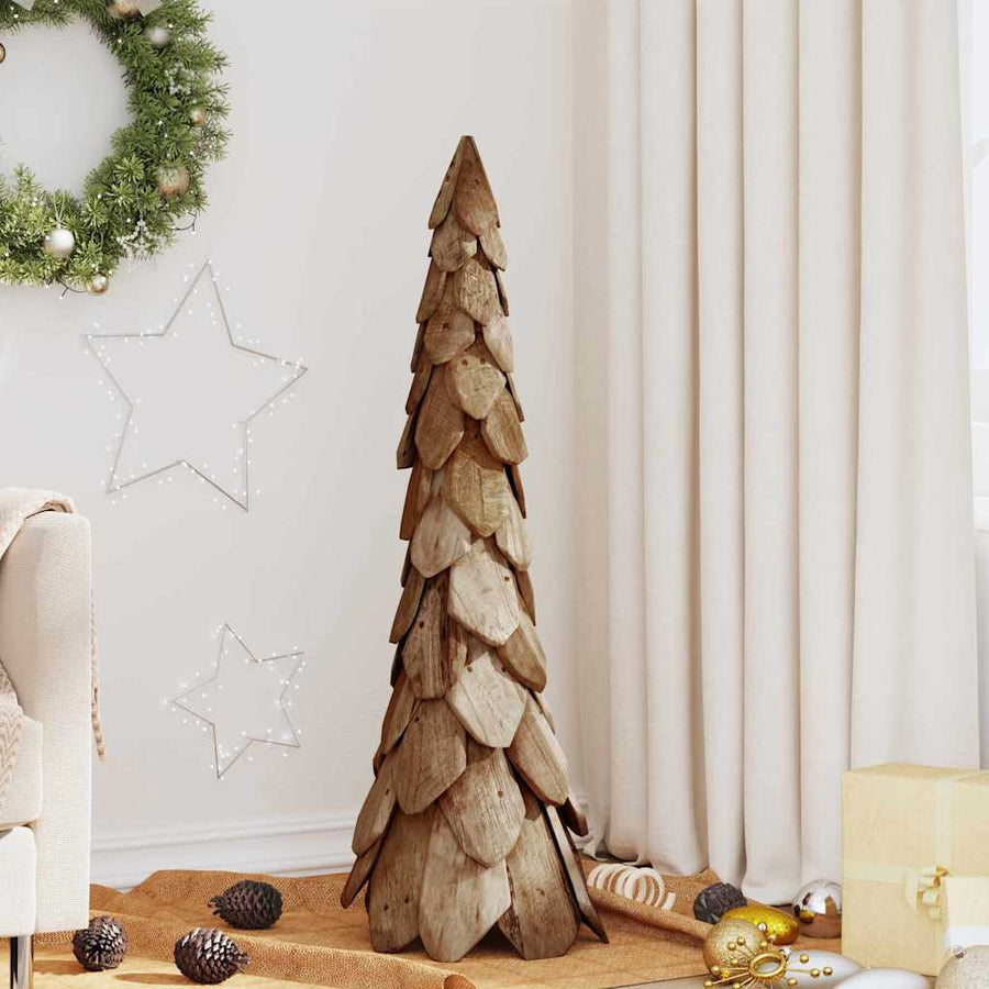 Kerstboom met standaard Bruin 110 cm Massief teakhout