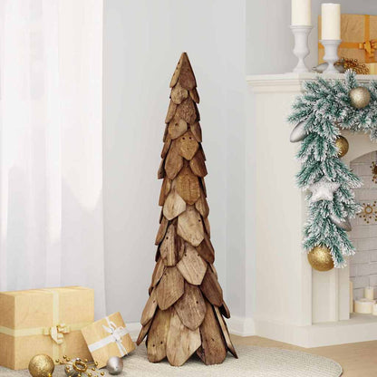 Kerstboom met standaard Bruin 110 cm Massief teakhout