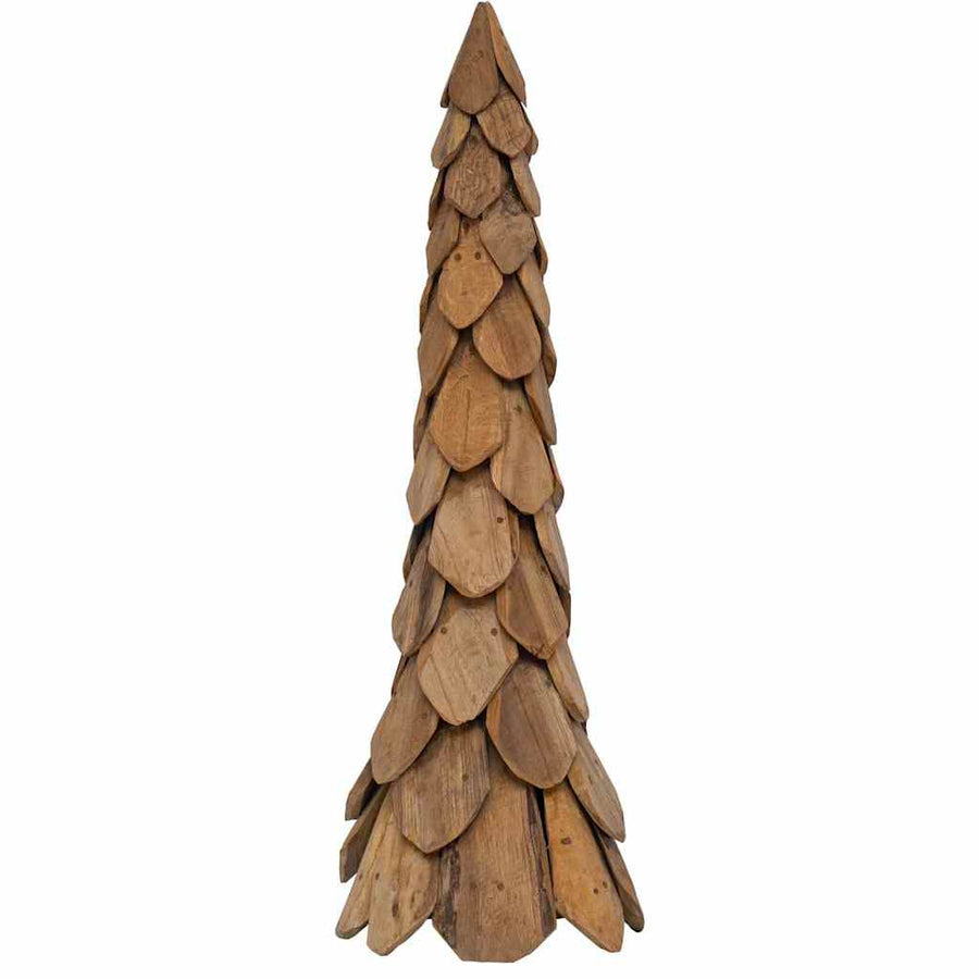Kerstboom met standaard Bruin 110 cm Massief teakhout
