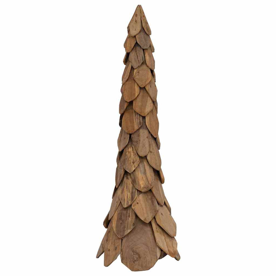 Kerstboom met standaard Bruin 110 cm Massief teakhout