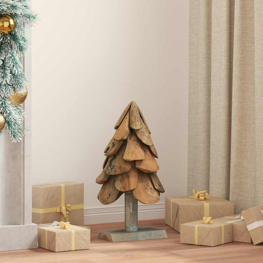 Kerstboom met standaard Bruin 60 cm Massief teakhout