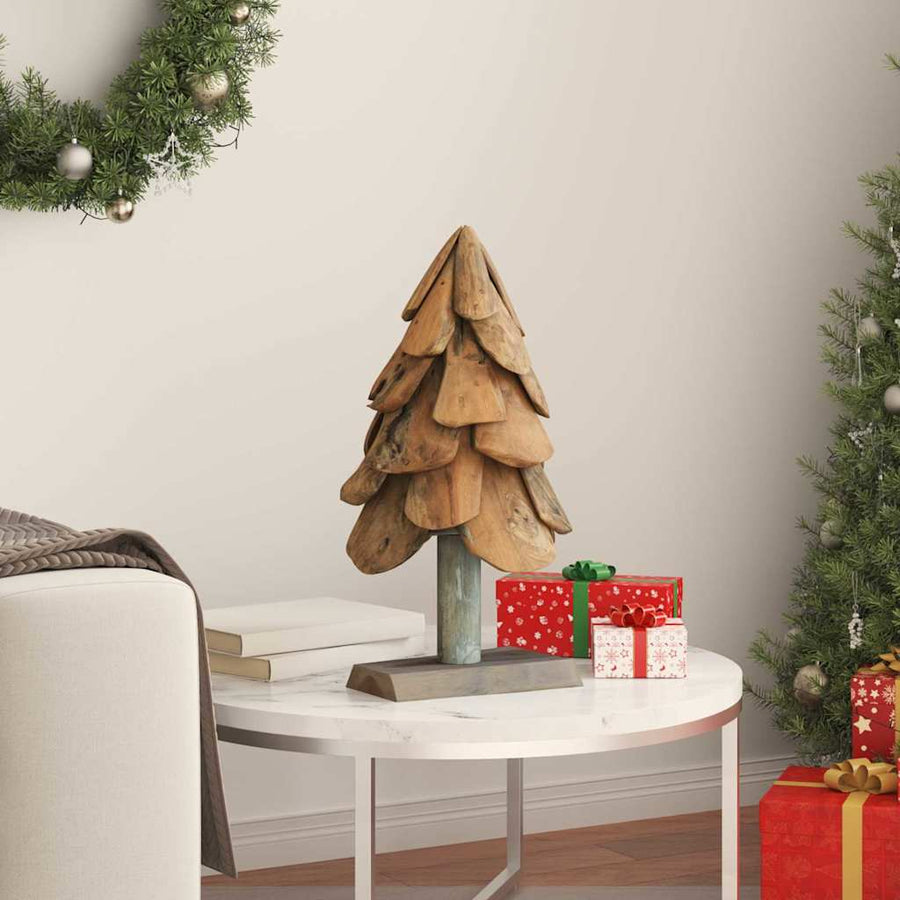 Kerstboom met standaard Bruin 60 cm Massief teakhout