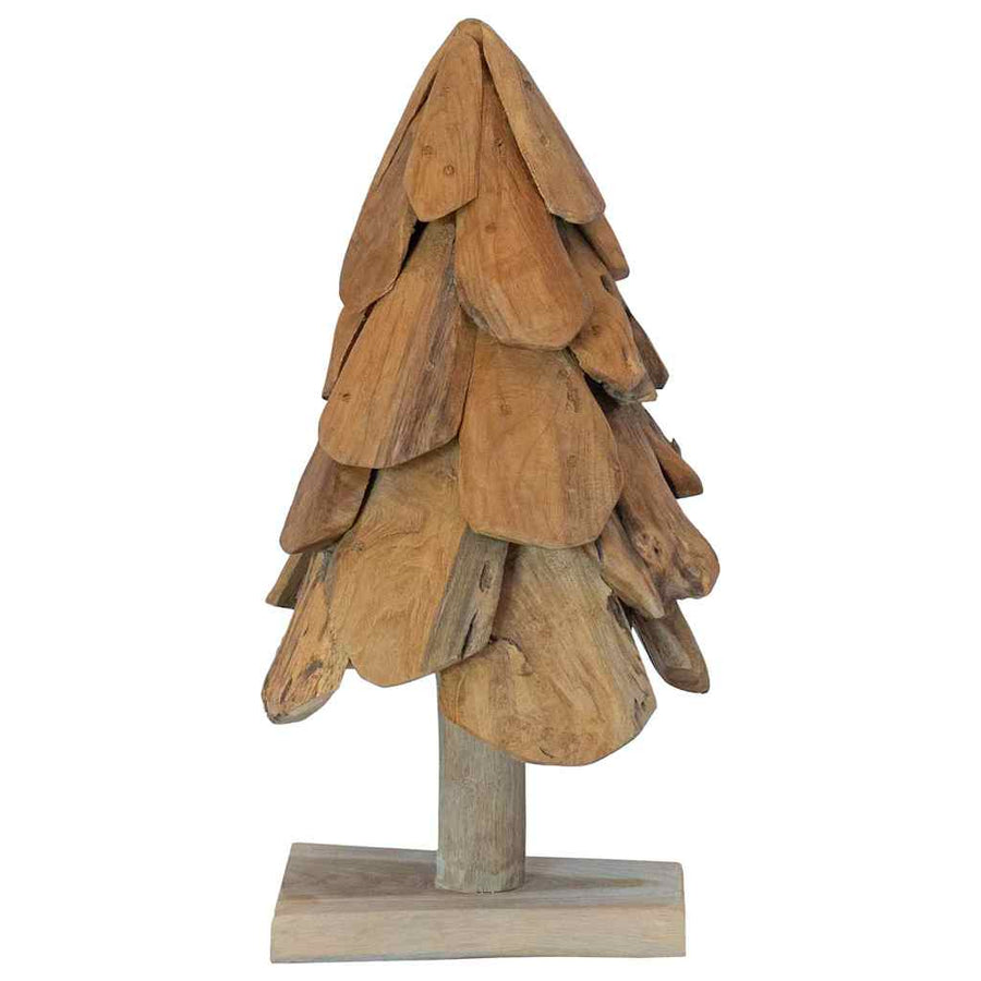 Kerstboom met standaard Bruin 60 cm Massief teakhout
