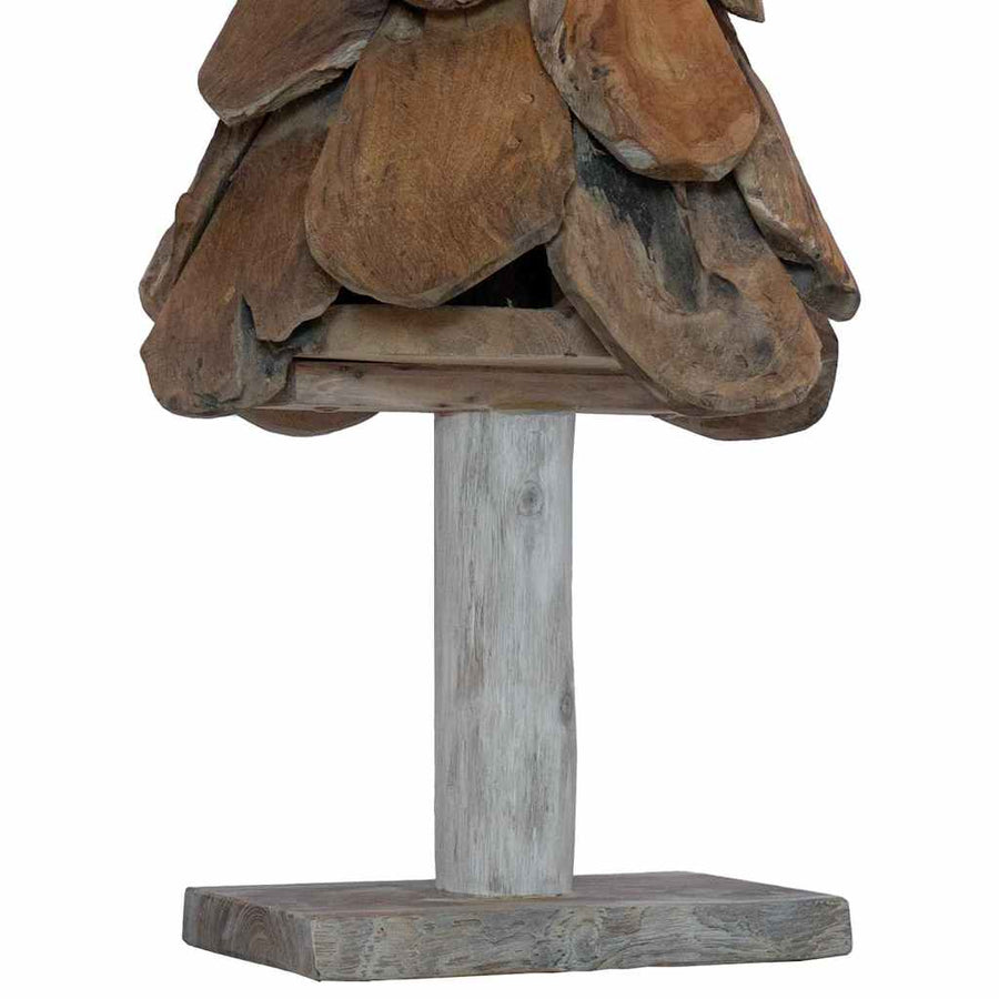 Kerstboom met standaard Bruin 90 cm Massief teakhout