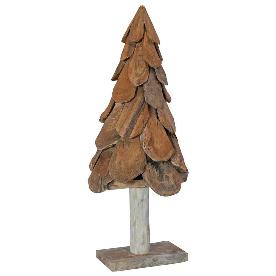 Kerstboom met standaard Bruin 90 cm Massief teakhout
