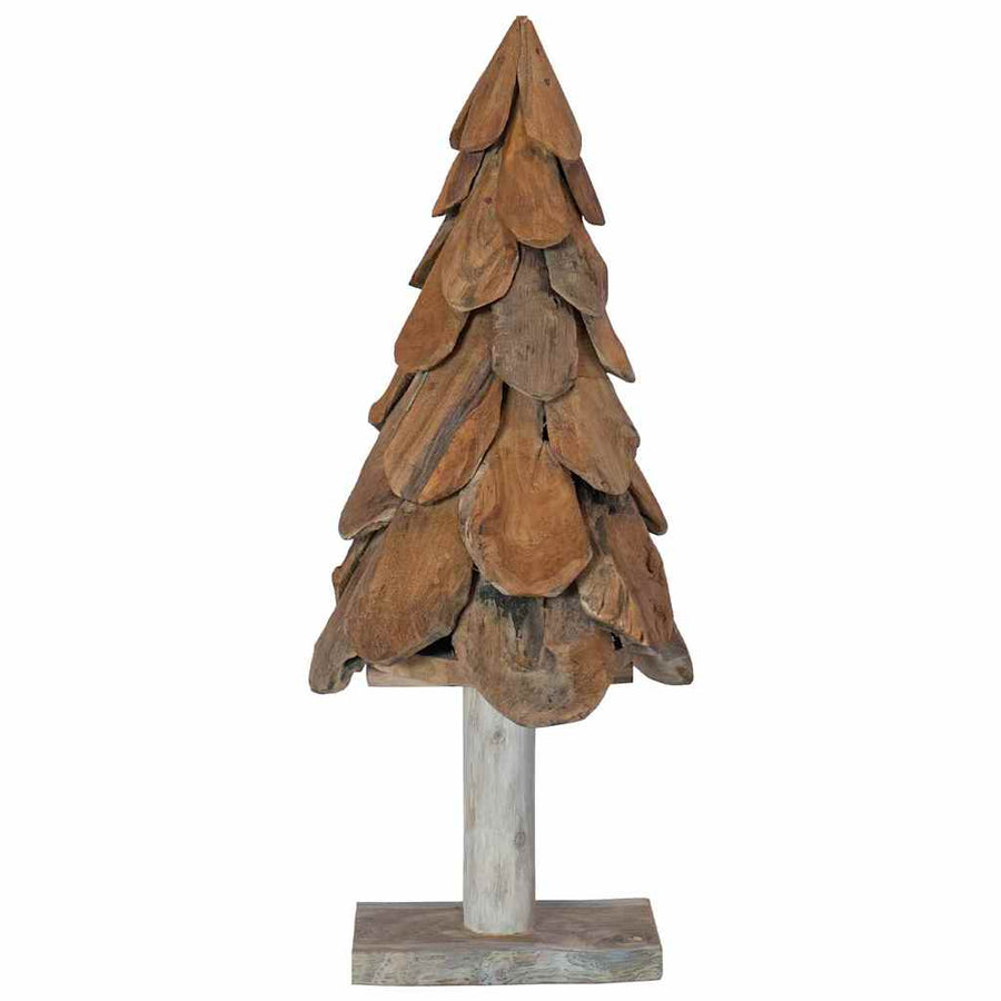 Kerstboom met standaard Bruin 90 cm Massief teakhout