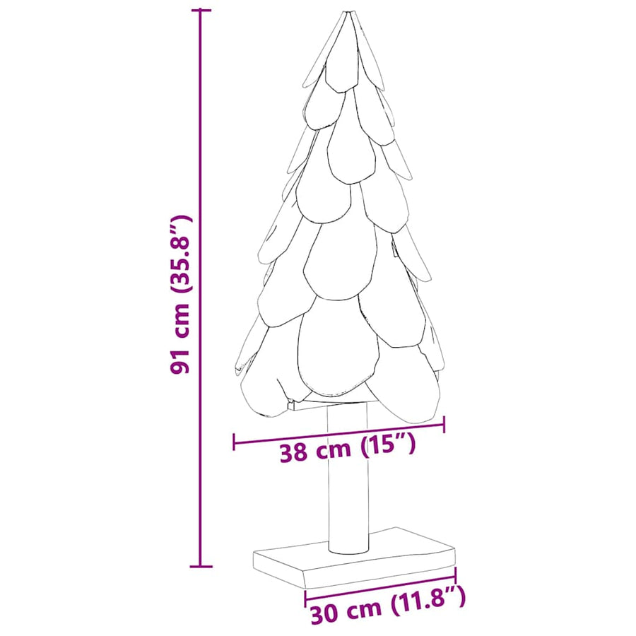 Kerstboom met standaard Bruin 90 cm Massief teakhout