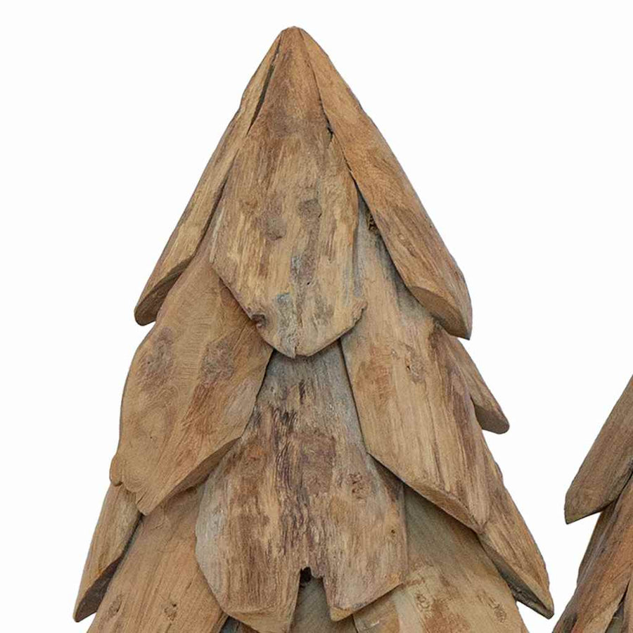 Kerstboom met standaard 3 pcs Bruin Massief teakhout