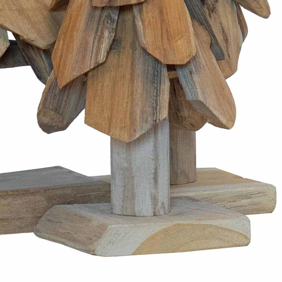 Kerstboom met standaard 3 pcs Bruin Massief teakhout