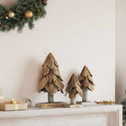 Kerstboom massief teakhout bruin