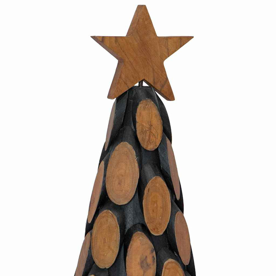 Kerstboom met standaard Bruin 60 cm Massief teakhout