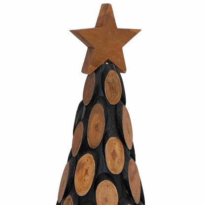 Kerstboom met standaard Bruin 90 cm Massief teakhout