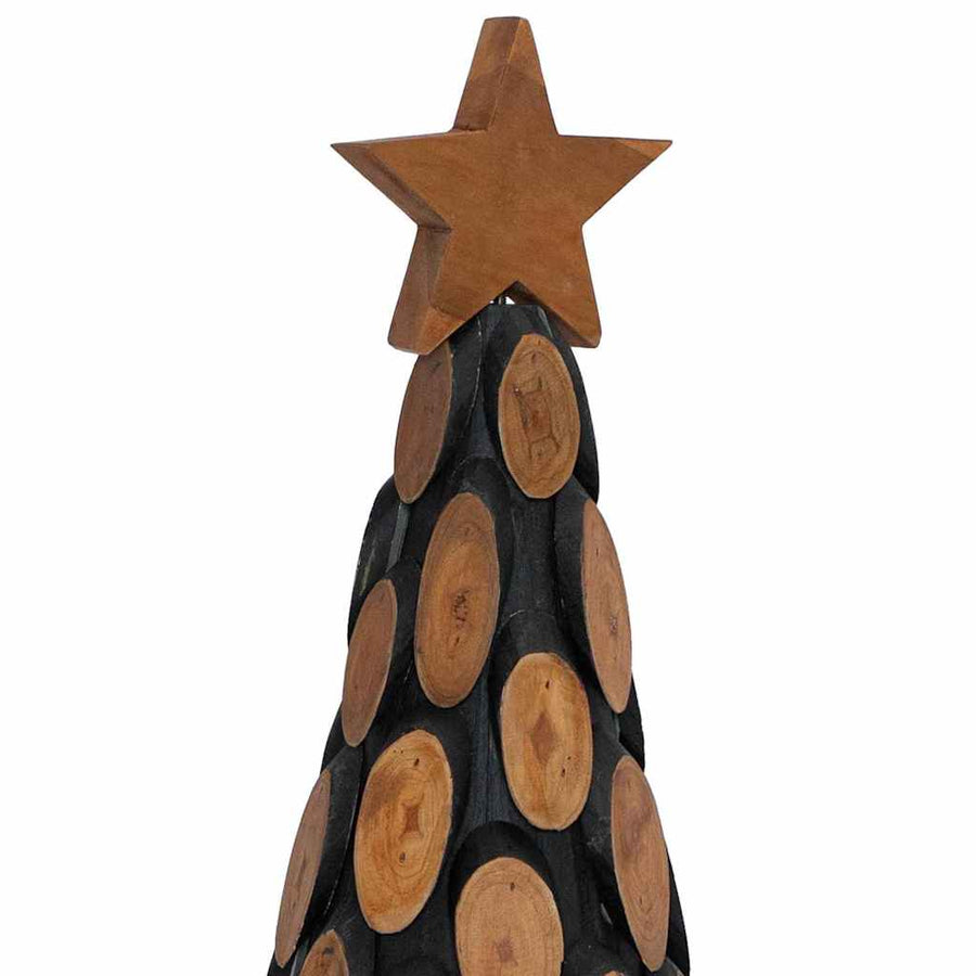Kerstboom met standaard Bruin 90 cm Massief teakhout