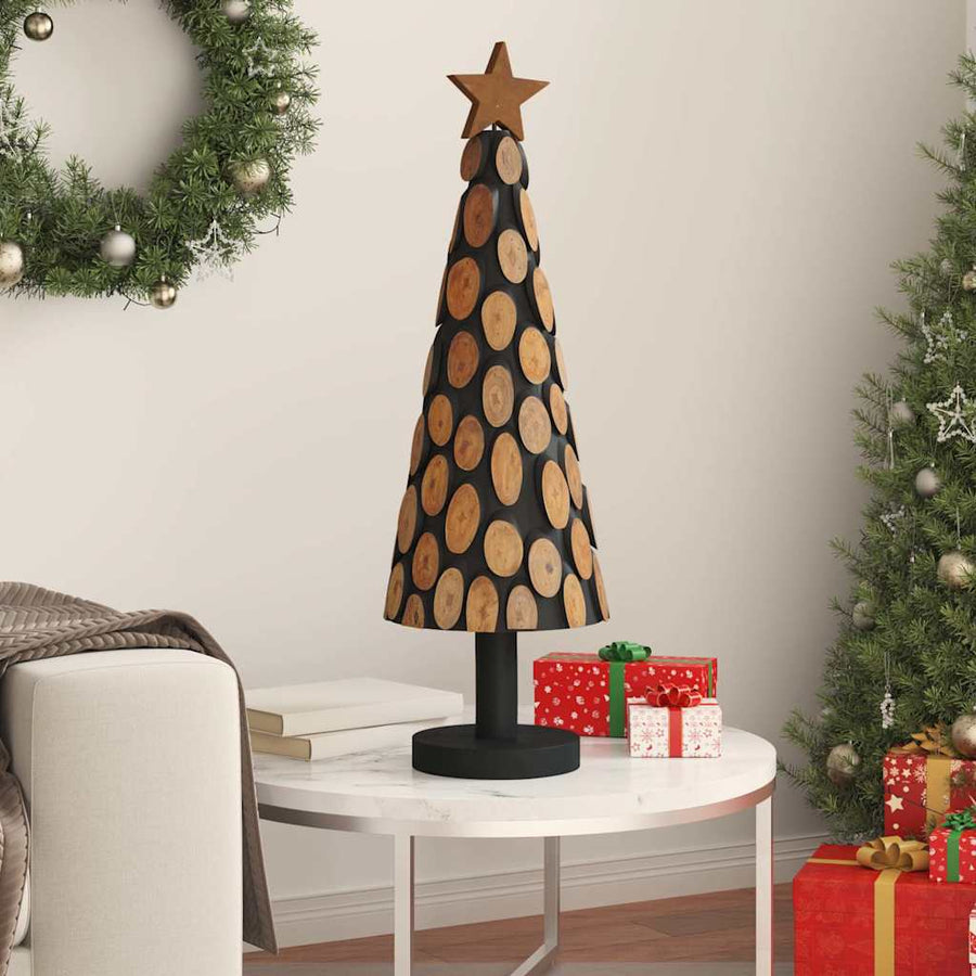 Kerstboom met standaard Bruin 90 cm Massief teakhout