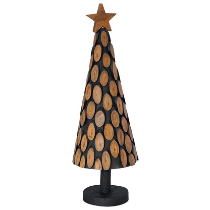 Kerstboom met standaard Bruin 90 cm Massief teakhout