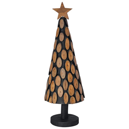 Kerstboom met standaard Bruin 90 cm Massief teakhout
