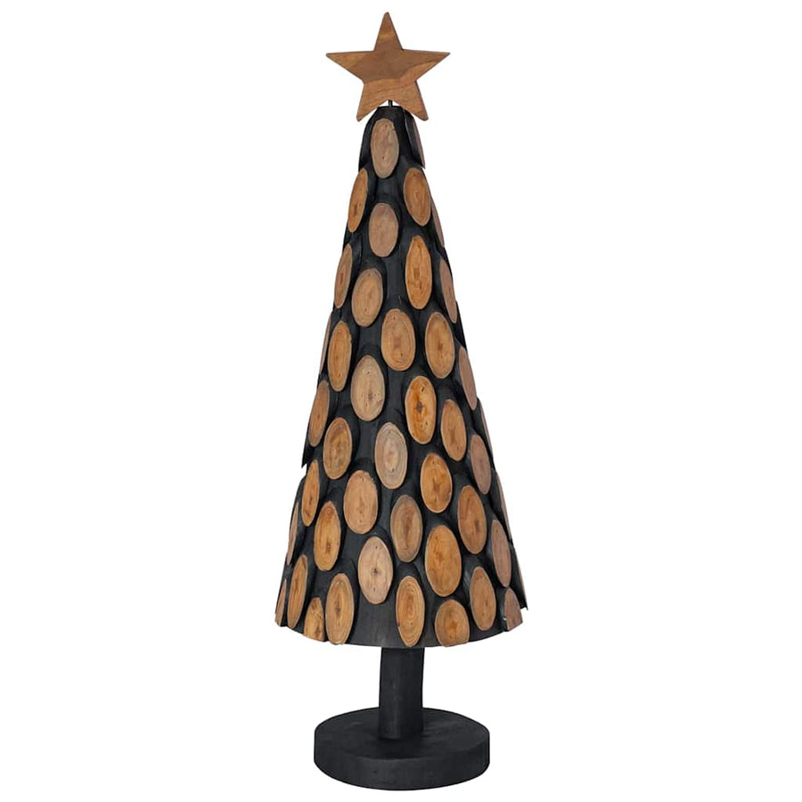 Kerstboom met standaard Bruin 90 cm Massief teakhout