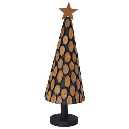 Kerstboom met standaard Bruin 90 cm Massief teakhout
