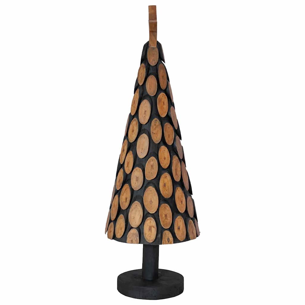 Kerstboom met standaard Bruin 90 cm Massief teakhout
