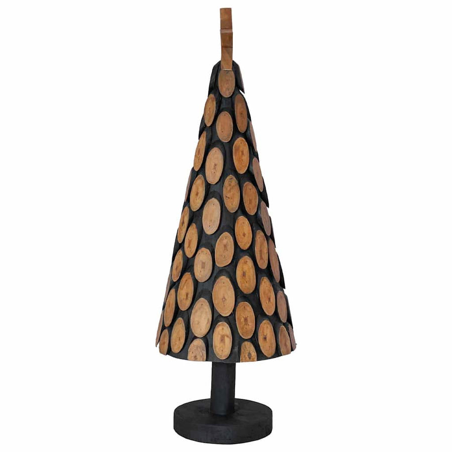 Kerstboom met standaard Bruin 90 cm Massief teakhout