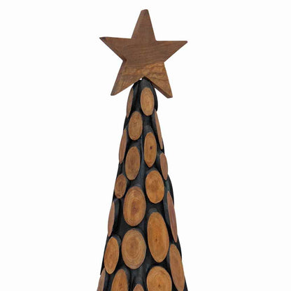 Kerstboom met standaard Bruin 120 cm Massief teakhout