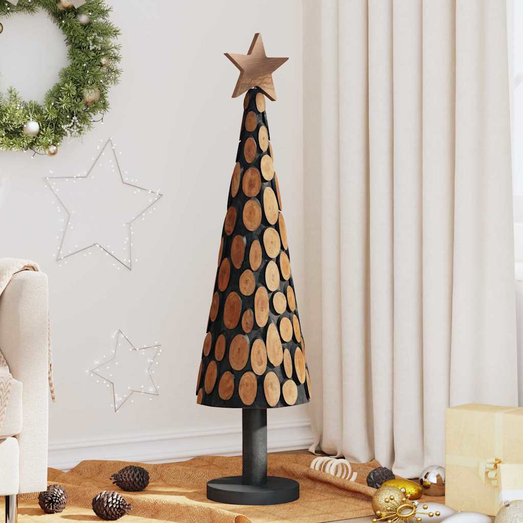 Kerstboom met standaard Bruin 120 cm Massief teakhout