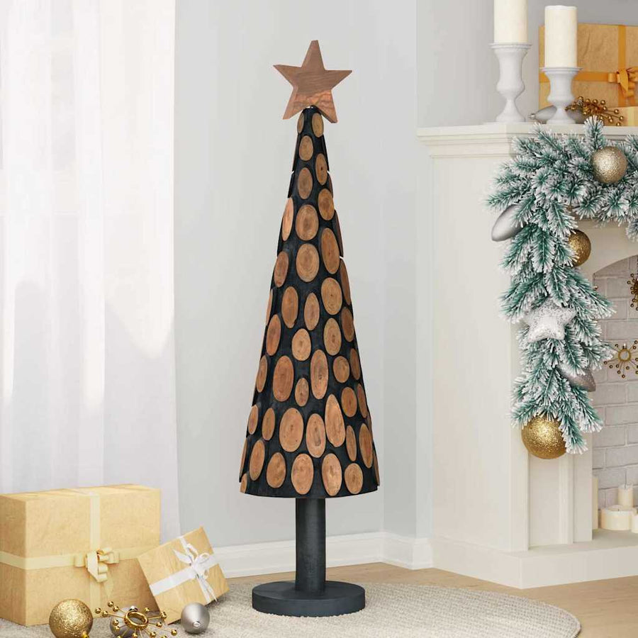 Kerstboom met standaard Bruin 120 cm Massief teakhout