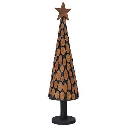 Kerstboom met standaard Bruin 120 cm Massief teakhout