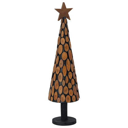 Kerstboom met standaard Bruin 120 cm Massief teakhout