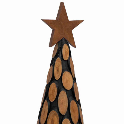 Kerstboom met standaard Bruin 150 cm Massief teakhout