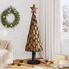 Kerstboom massief teakhout bruin 149 cm